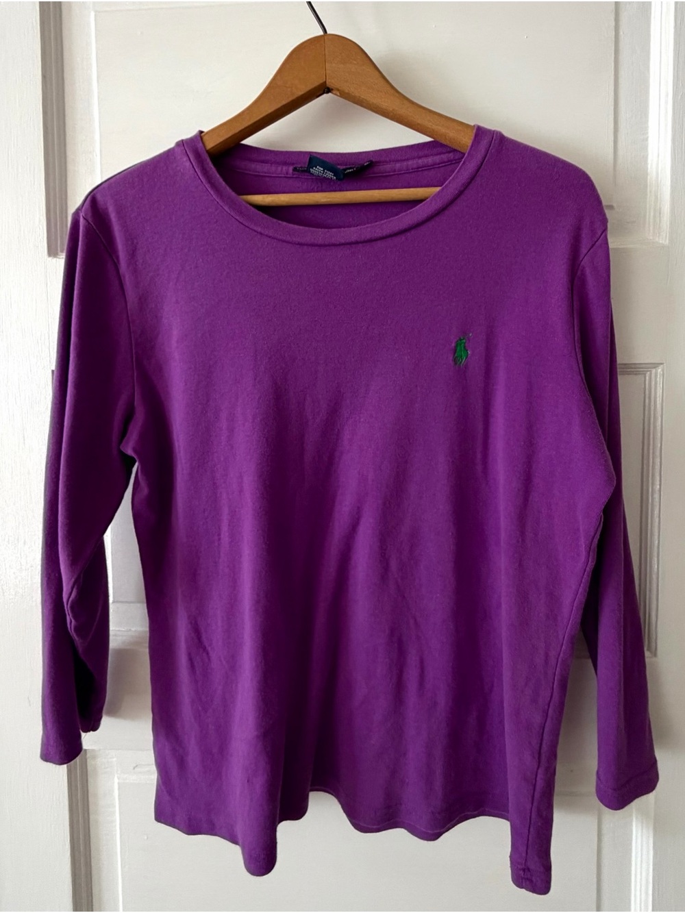 Ralph Lauren Sport Women's Purple Long Sleeve Tee Embroidered Logo Size XL (L)